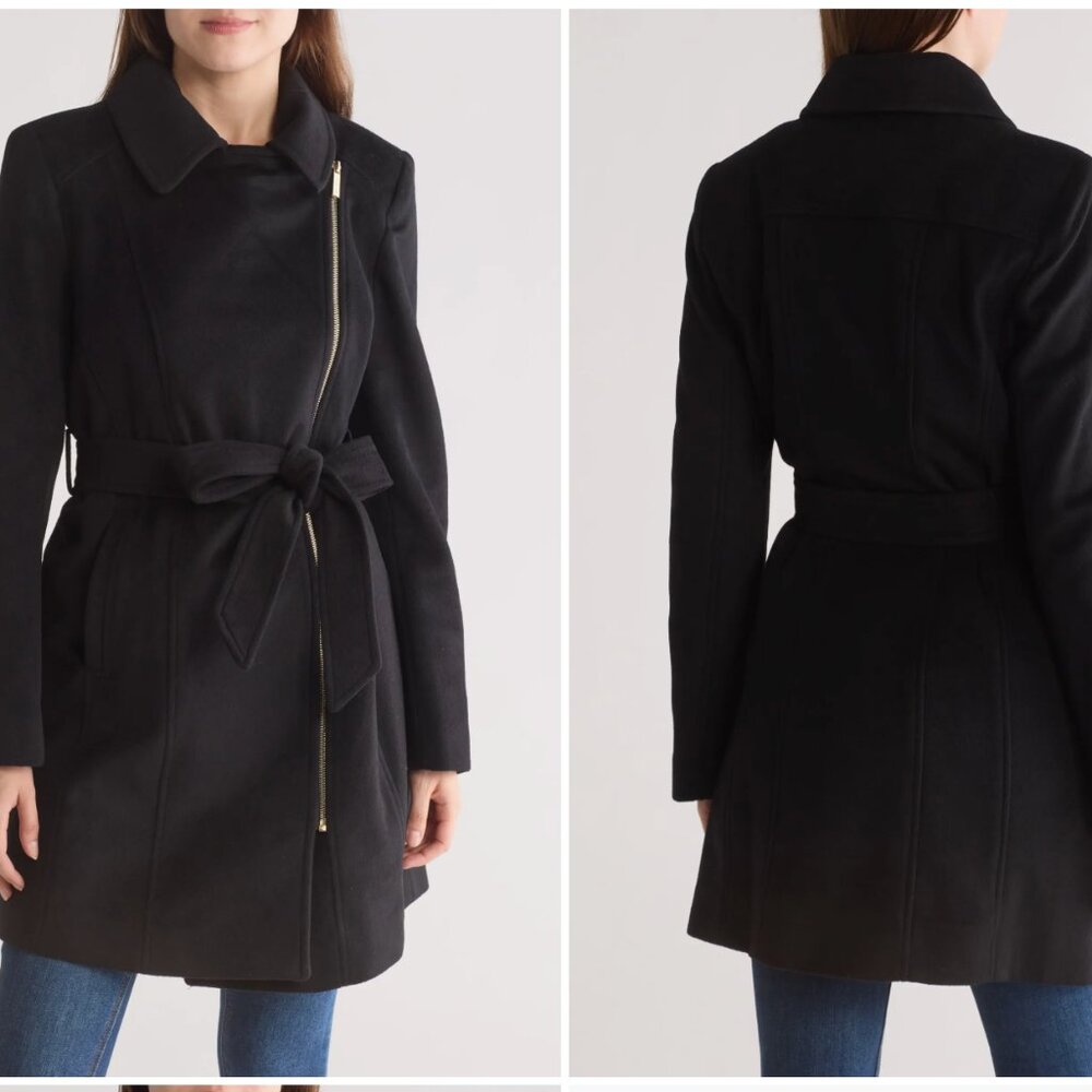 NWT! Michael Kors Asymmetric Tie Belt Jacket